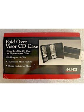 Mundi Fold Over Visor CD Case Holds Up To 18 CDs 2 Mesh Pockets 2 Large Pockets